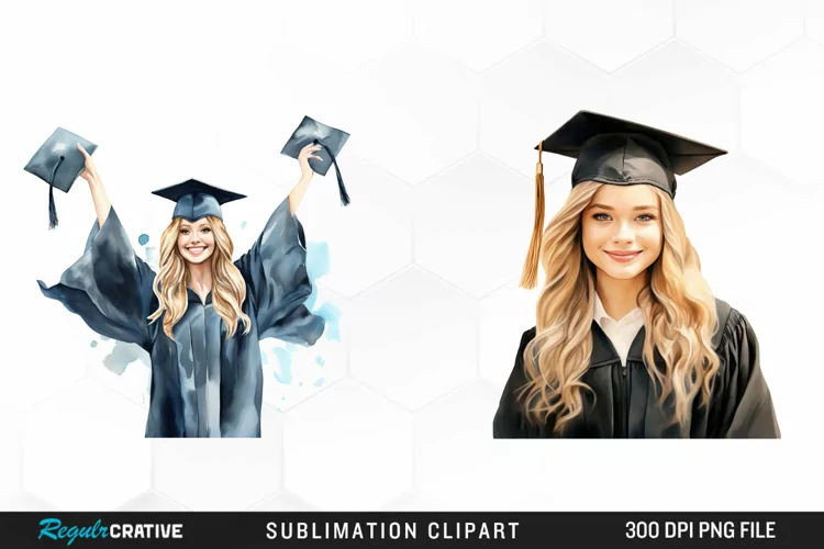 Graduation Clipart Watercolor Clipart Design