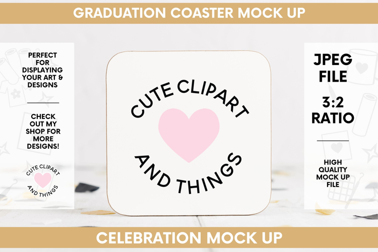 Graduation Coaster Mock Up | Celebration Coaster Mock Up