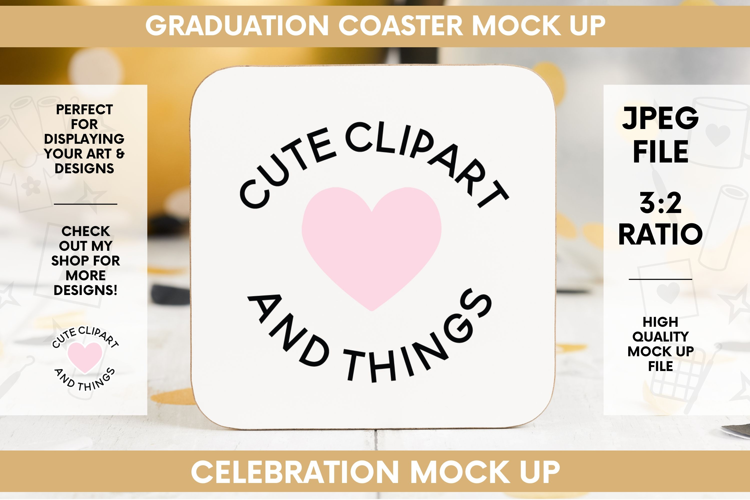 Graduation Coaster Mock Up | Celebration Coaster Mock Up