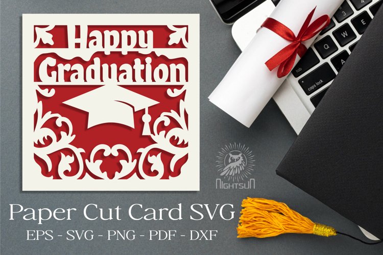 Graduation Paper Card SVG example image 1