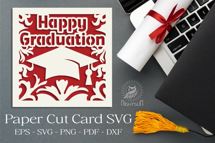 Graduation Paper Cutting SVG example image 1