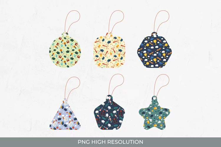 Graduation Patterned Shaped Tags