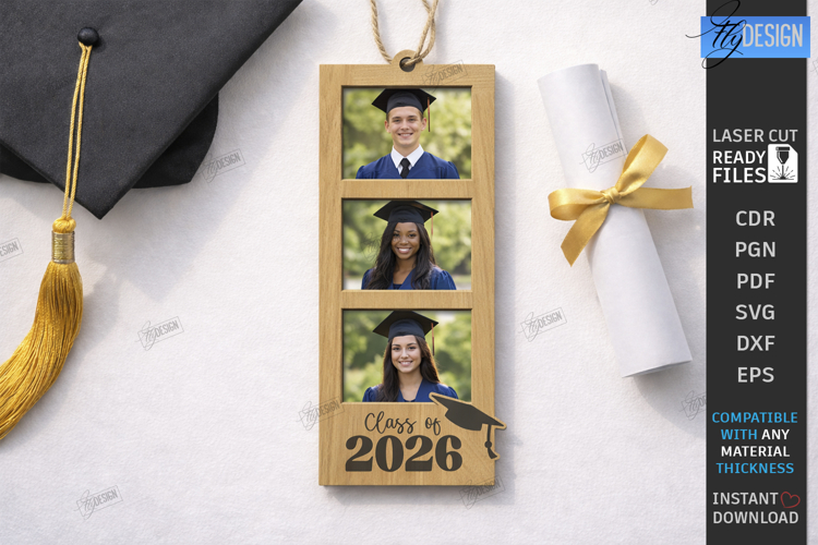 Graduation Photo Frames Ornament Laser Cut | Class of 2026