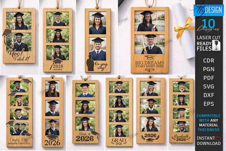 Graduation Photo Frames Laser Cut Bundle | Class of 2026 SVG