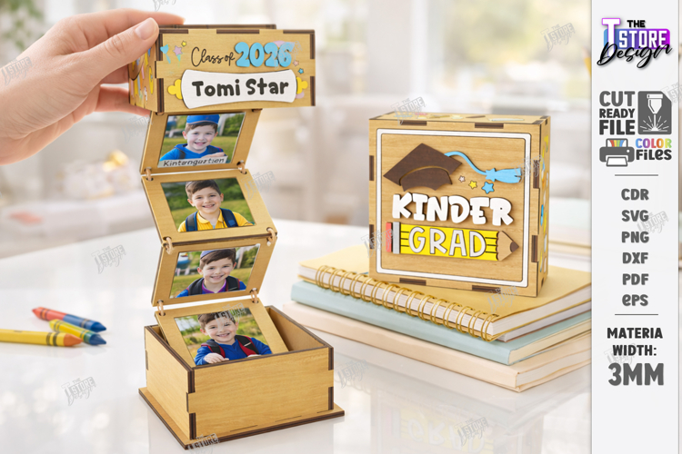 Graduation Photo Memory Box Laser Cut | Kindergarten 2026