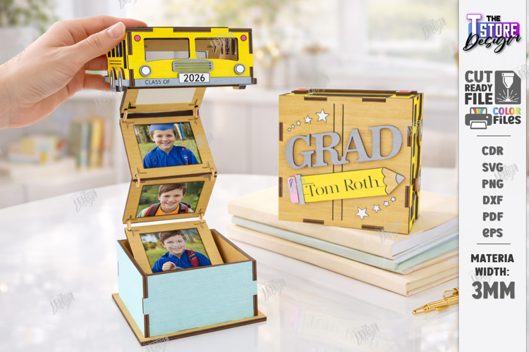 Graduation Photo Memory Box Laser Cut | Kindergarten 2026