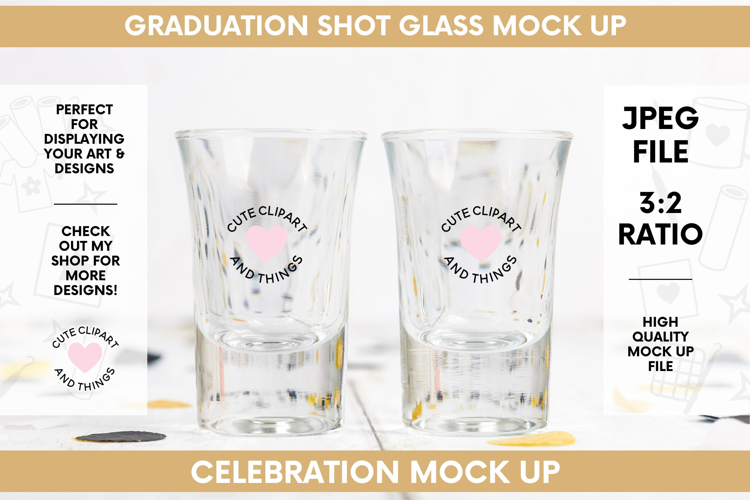 Graduation Shot Glass Mock Up | Shot Glasses Mock Up