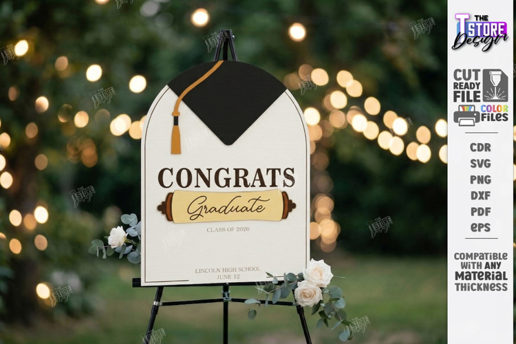 Graduation Welcome Sign Laser Cut | Graduation Party Laser example image 1
