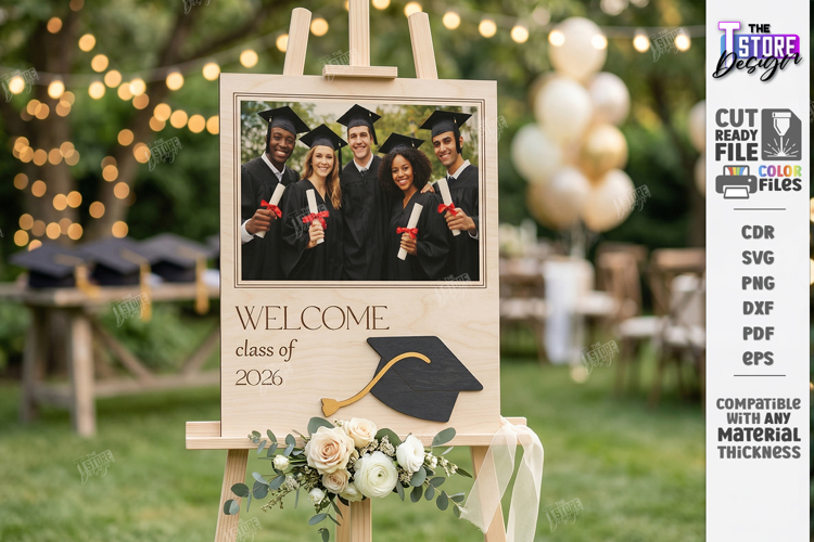 Graduation Welcome Sign Laser Cut | Graduation Party Laser
