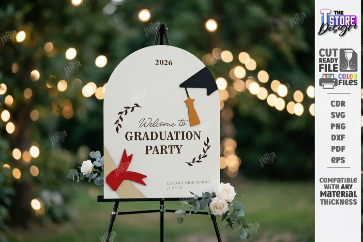 Graduation Welcome Sign Laser Cut | Graduation Party Laser