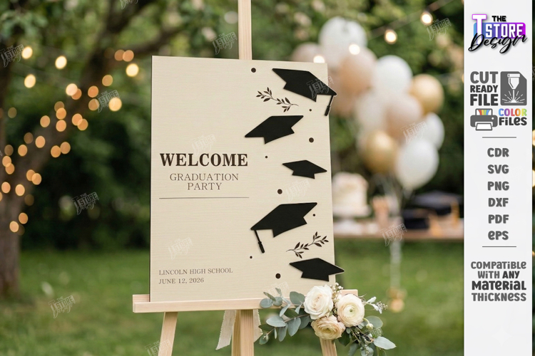 Graduation Welcome Sign Laser Cut | Graduation Party Laser