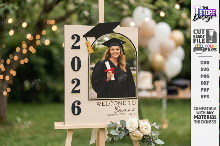 Graduation Welcome Sign Laser Cut | Graduation Party Laser example image 1
