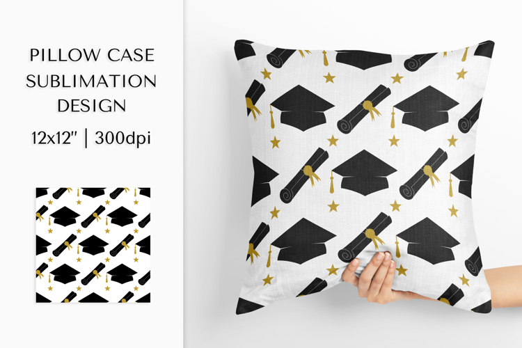 Graduation Hats Pillow Case Sublimation Design PNG 003