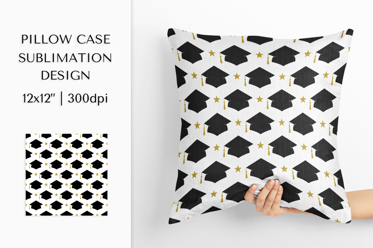 Graduation Hats Pillow Case Sublimation Design PNG 004