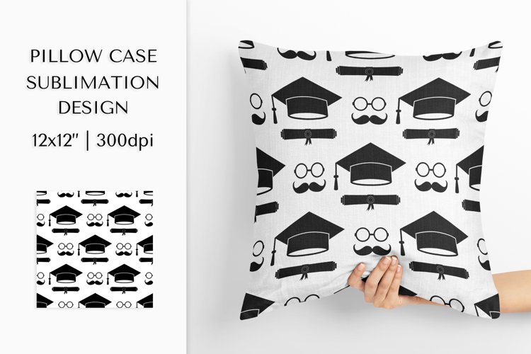 Graduation Hats Pillow Case Sublimation Design PNG 006
