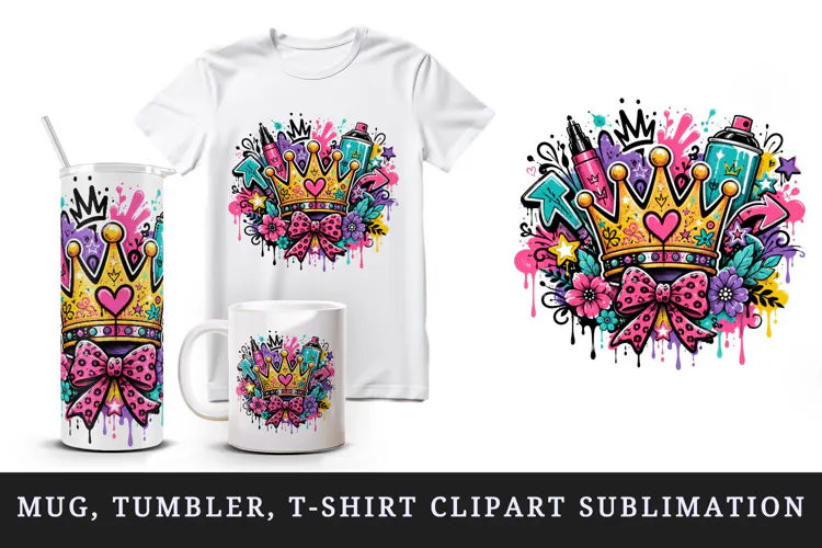 Graffiti tumbler, mug wrap, clipart sublimation design