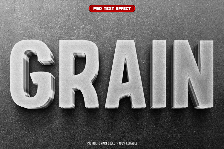 Grain 3D editable text effect
