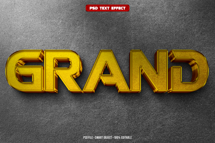 Grand 3D editable text effect