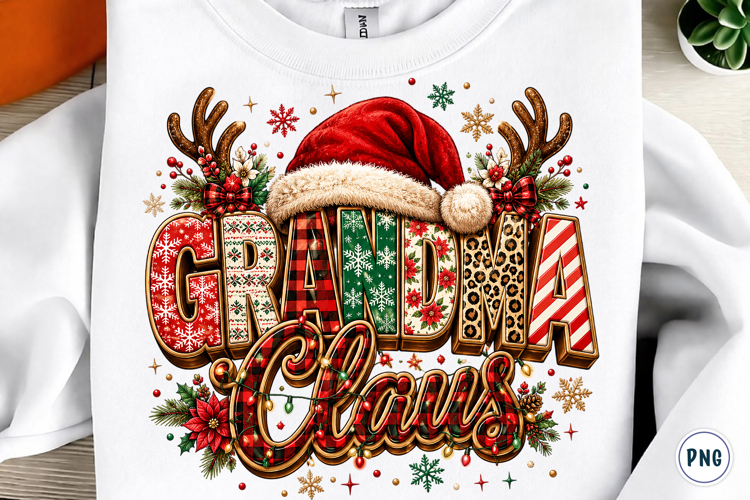 Grandma Claus Sublimation PNG