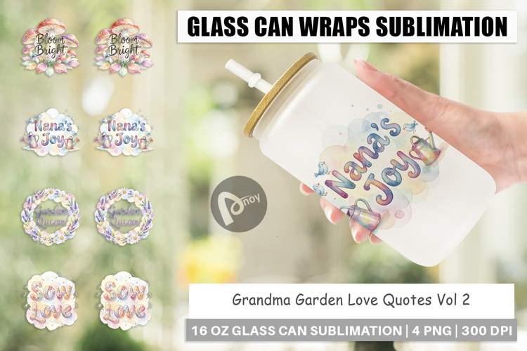 Grandma Garden Love Glass Can