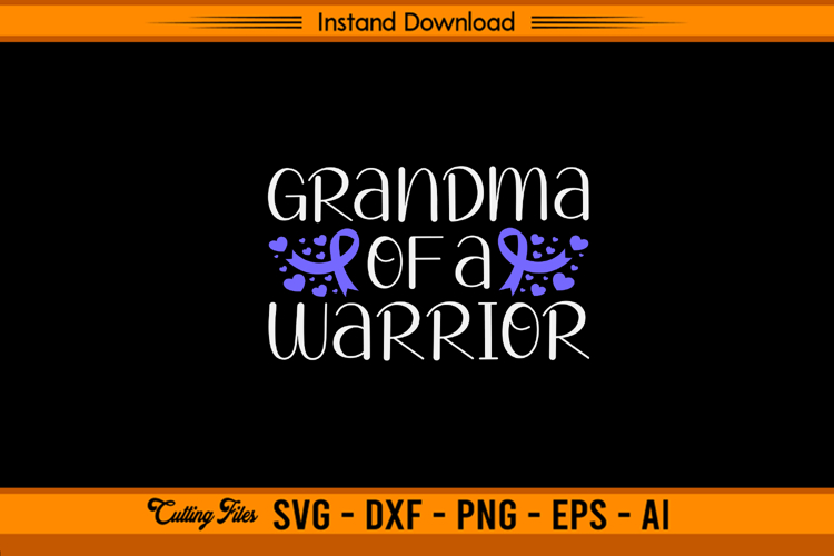 Grandma of a Warrior Stomach Cancer Awareness SVG