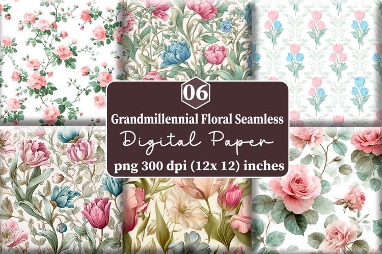 Grand millennial Floral Seamless Patterns