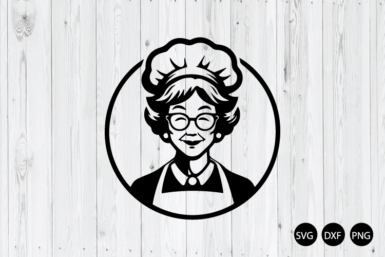 Grandmother Cook Chef Logo SVG, Chef Logo SVG, Chef SVG