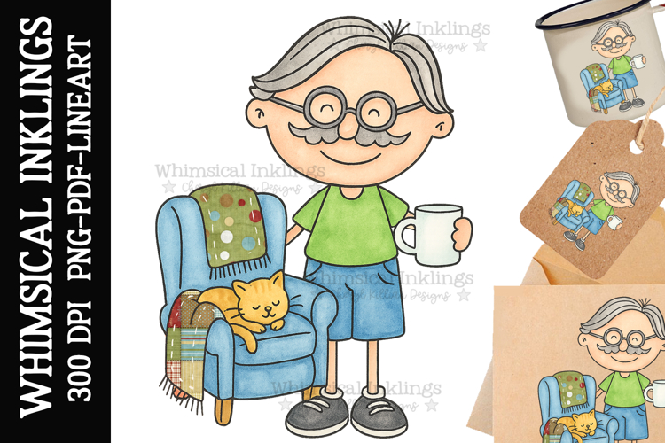 Grandpa Gus Sublimation Clipart