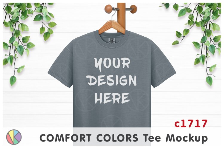 Granite Comfort Colors 1717 T-Shirt Mockup.