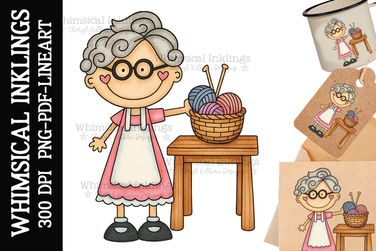 Granny Gertie Sublimation Clipart