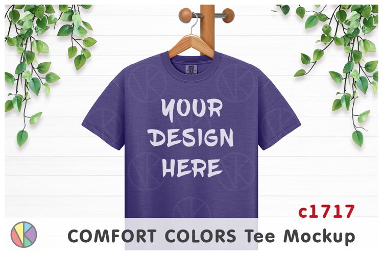 Grape Comfort Colors 1717 T-Shirt Mockup.