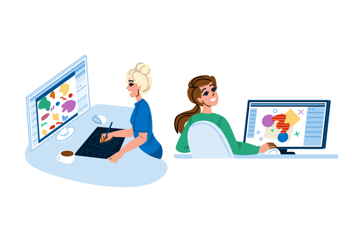 branding graphic designer woman vector