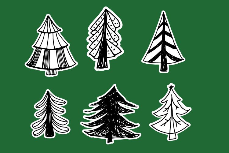 Christmas tree stickers. sticker PNG example image 1
