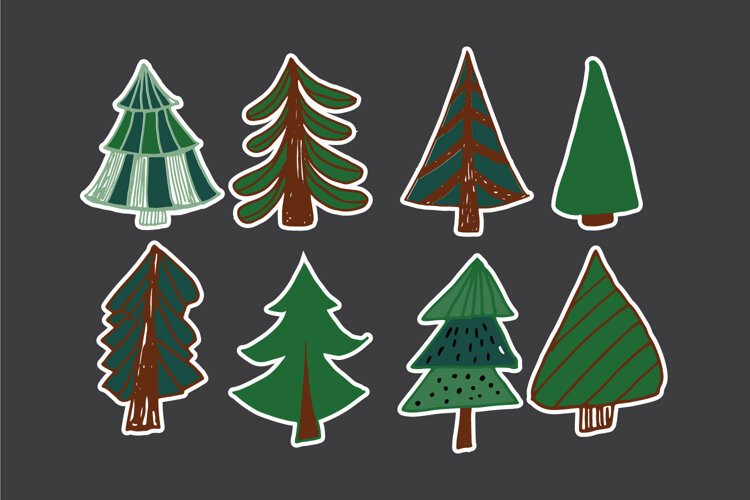 Christmas tree stickers. sticker PNG example image 1