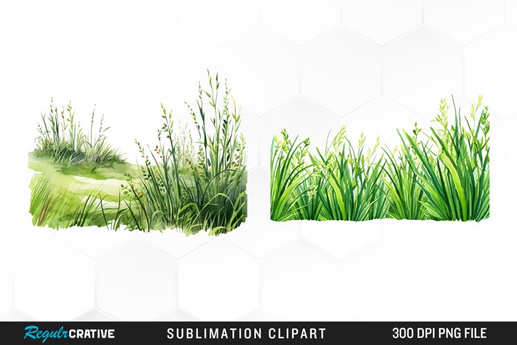 Watercolor Grass Graphics Clipart
