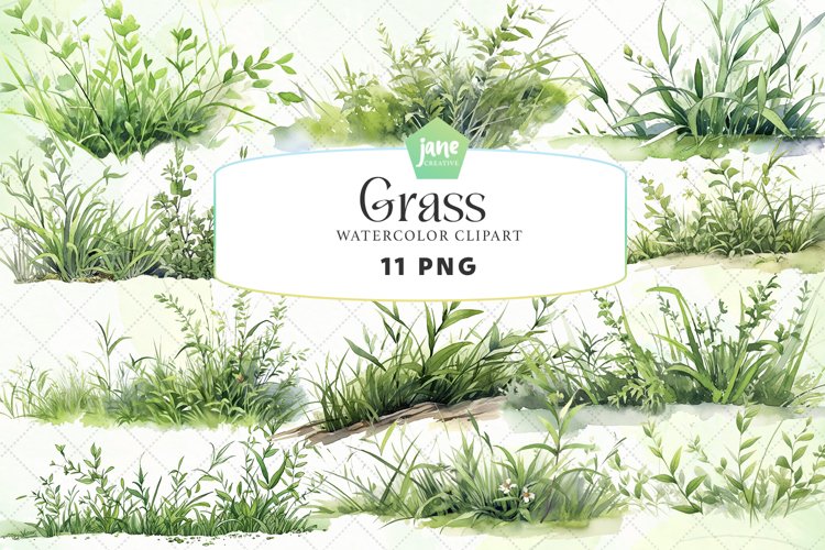 Grass Watercolor Sublimation Clipart