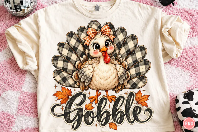 Grateful Thanksgiving Turkey PNG | Buffalo Plaid Fall PnG
