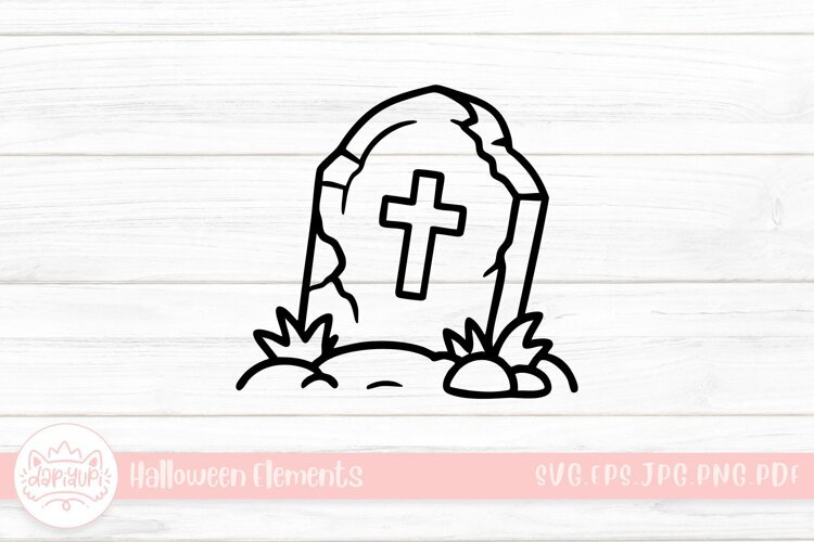 grave doodle halloween element example image 1