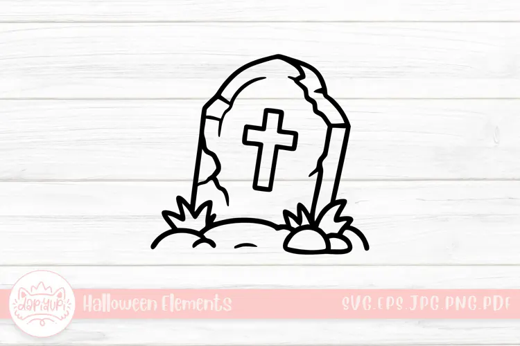 grave doodle halloween element