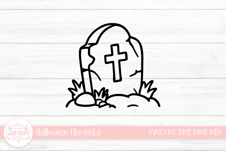 gravestone doodle halloween element