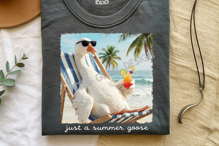 Just A Summer Goose PNG | Funny Goose Png | Summer Beach Png