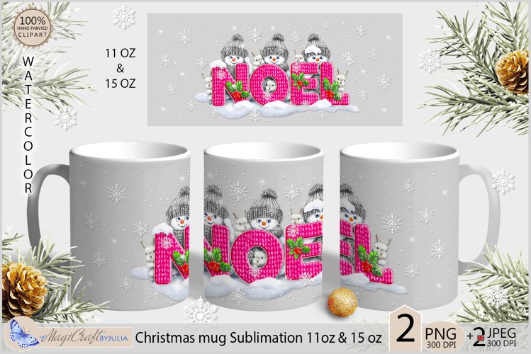 Christmas snowmen Mug Sublimation|NOEL snowmen mug 11,15