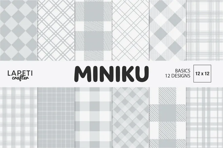 Gray Plaid Digital Papers 12x12