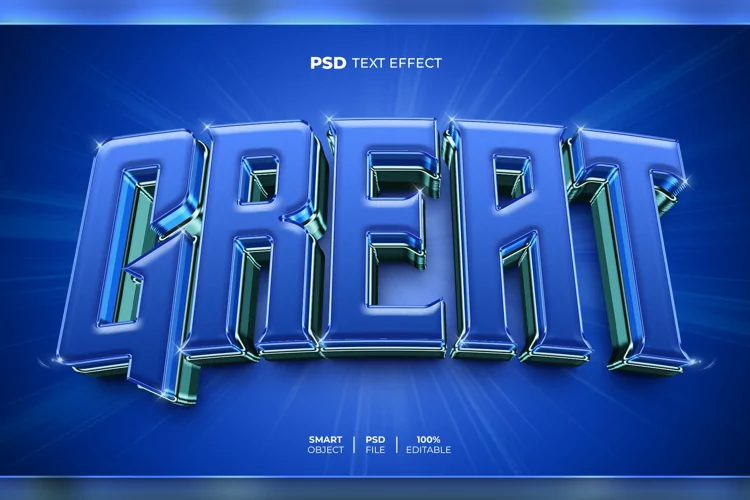 Great 3D editable text effect