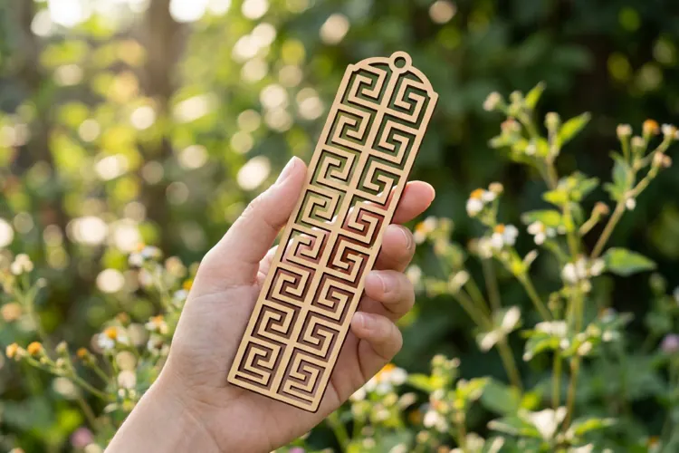 Greek Key Bookmark SVG Laser Cut File