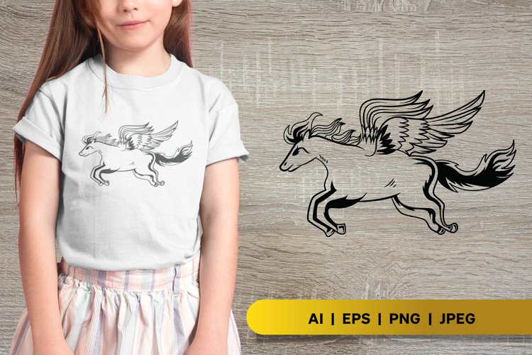 Pegasus Greek Mythology Winged Horse Design example image 1