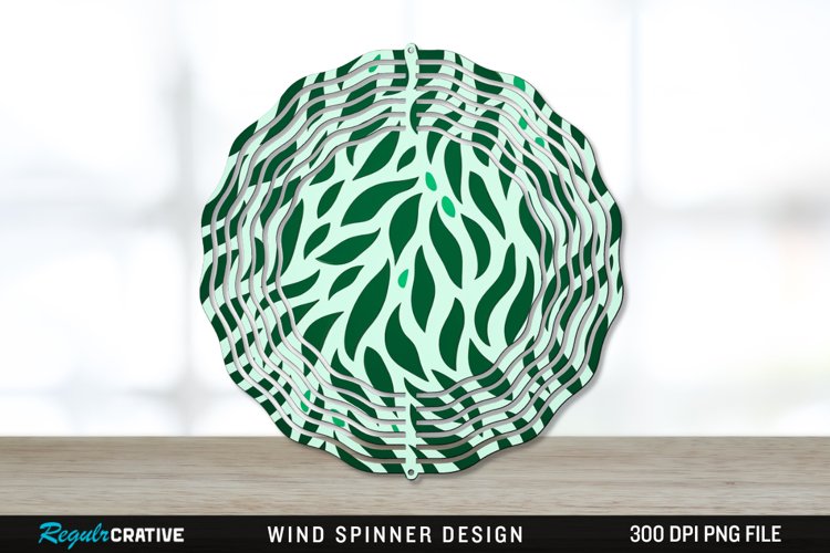 Green Animal Print Wind Spinner Sublimation PNG Design