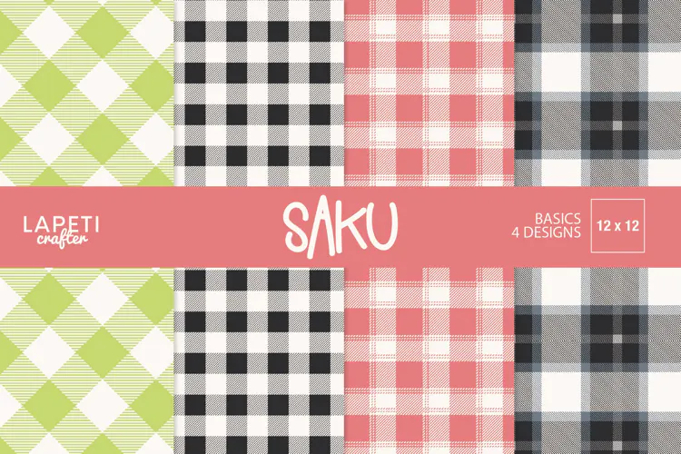 Buffalo Check Plaid Digital Papers and Argyle Patterns