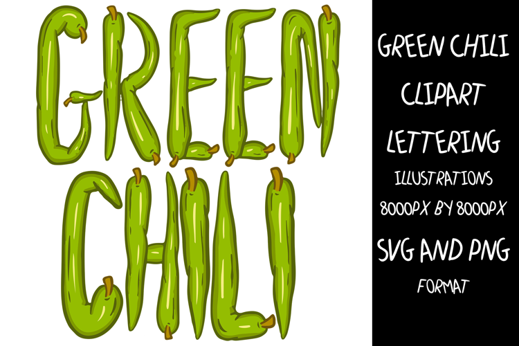 Green Chili ABC Font Typeface Spice Alphabet SVG PNG