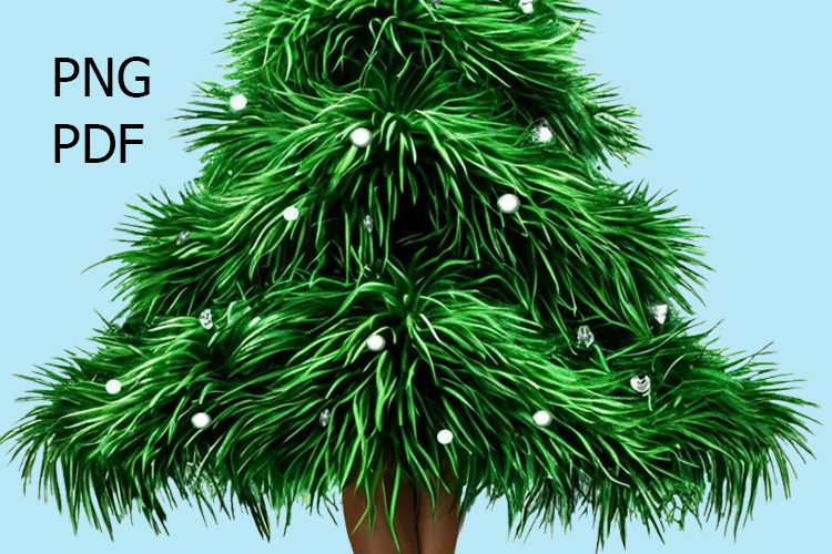 Green Christmas tree Supermodel on fashion runway Sublimate